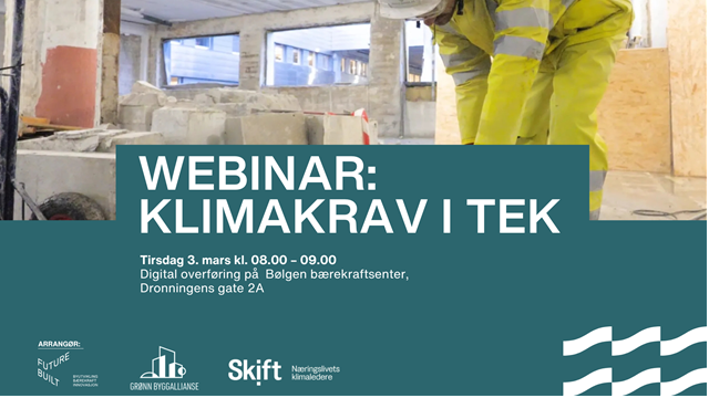 Webinar: Er de foreslåtte klimakravene i TEK i tråd med hva oppropet har etterlyst?
